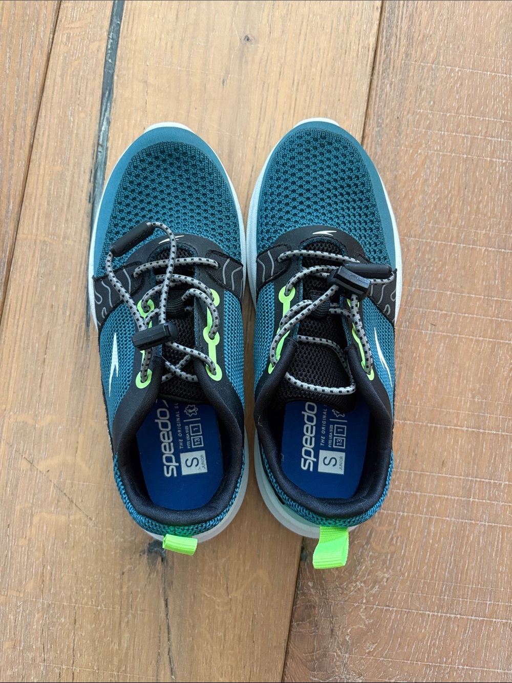 Speedo Teal, Black & Neon Green Kids Water Sneakers